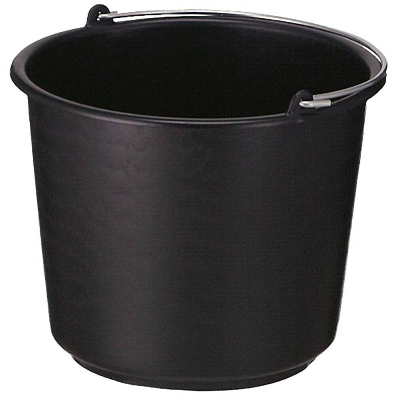 Spand, 12 l, sort, plast, med metal hank