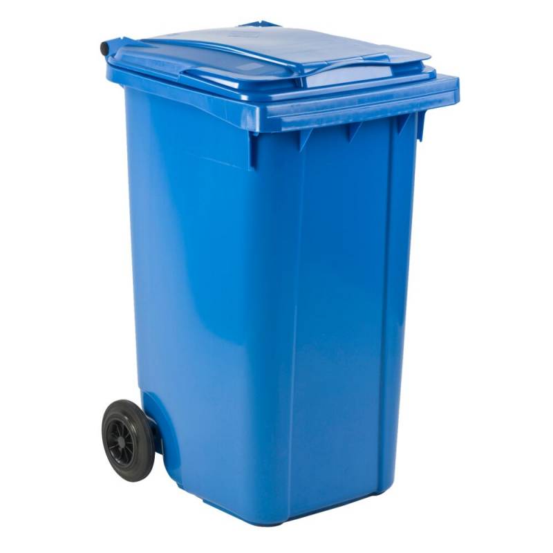 Affaldscontainer UV-resistent med 2 hjul 240 liter blå