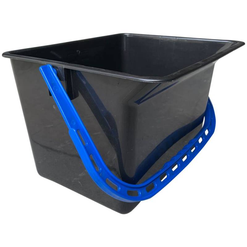 Inventarspand, 13 l, sort, plast, med bl&aring; hank