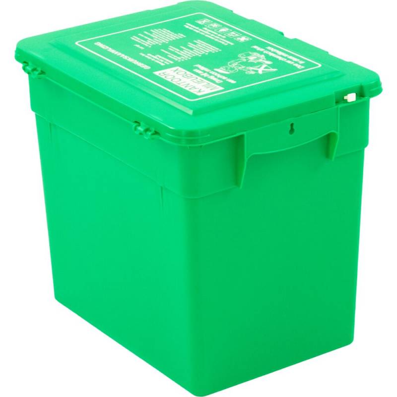 Affaldsspand plast 30 liter med låg og hank grøn (til Risiko affald)