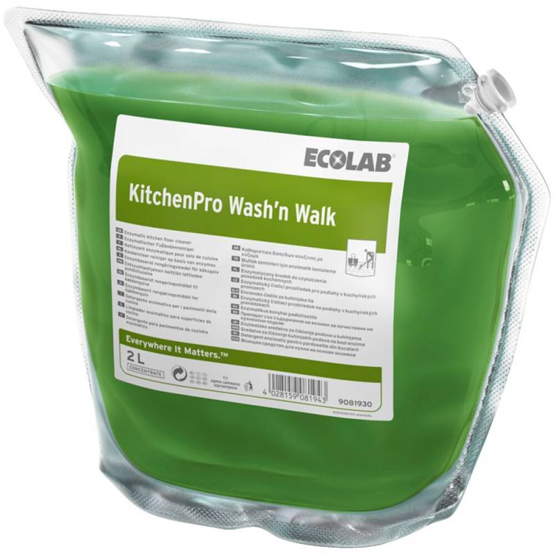 Ecolab KitchenPro Wash’n Walk Gulvrengøring 2L med farve og parfume