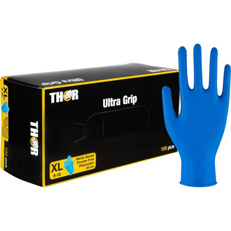 THOR Ultra Grip engangshandske XL Nitril i mørkeblå