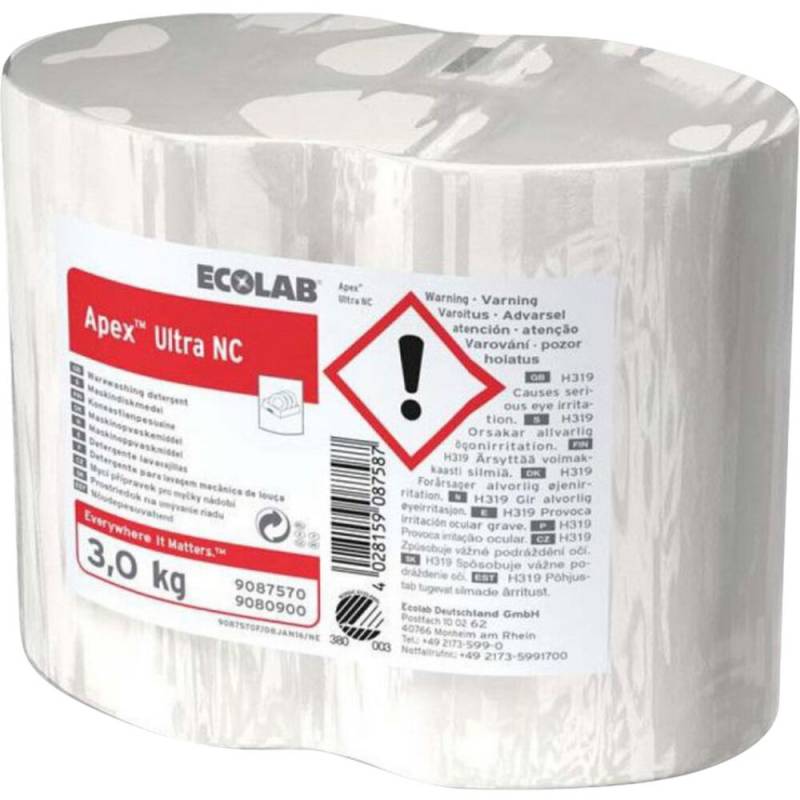 Ecolab Apex Ultra NC maskinopvask uden klor 3 kg med parfume