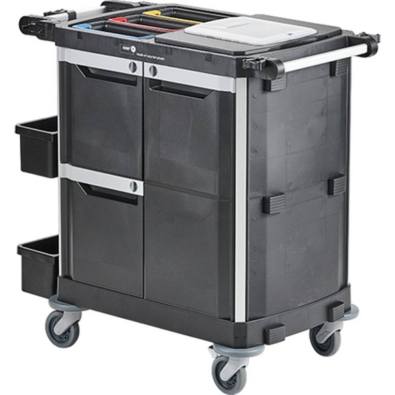 Nordic Recycle Trolley 2.0 Rengøringsvogn M, sort, aluminium