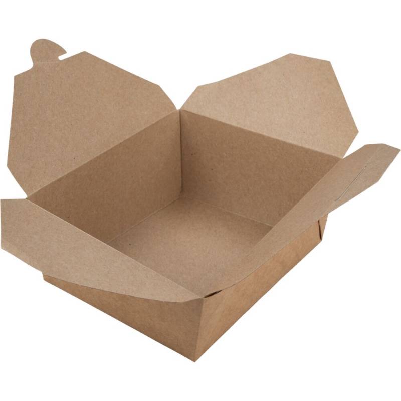 Takeaway boks 17x14x6,5cm 1420ml kraft/PE brun