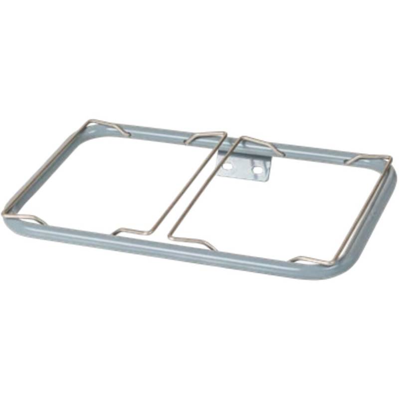Poseholder, Tina Trolleys Exclusive, 480x330x75mm, s&oslash;lv, pulverlakeret st&aring;l, skr&aring;, dobbelt, til 60 ltr. poser