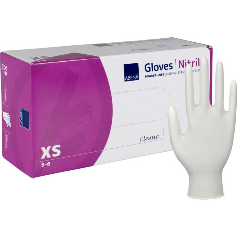 Undersøgelseshandske Classic XS nitril pudderfri hvid