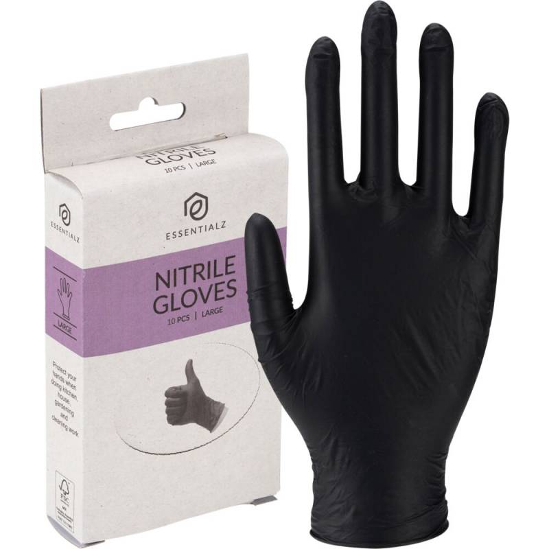 Essentialz engangshandske str. XL nitril pudderfri sort 10 stk