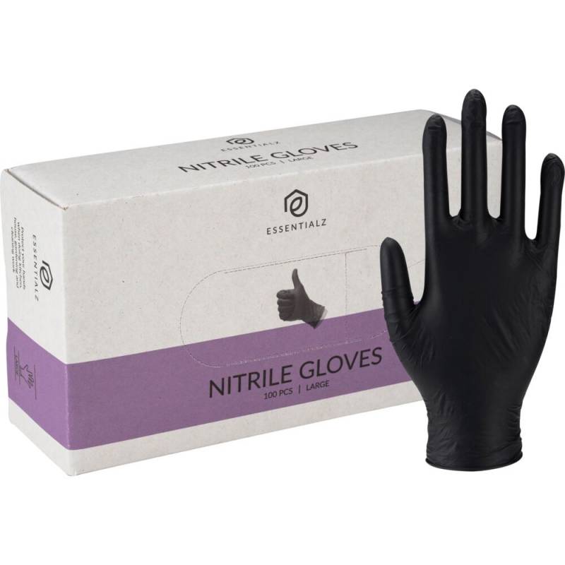 Essentialz engangshandske Str. XS nitril pudderfri sort,100 stk