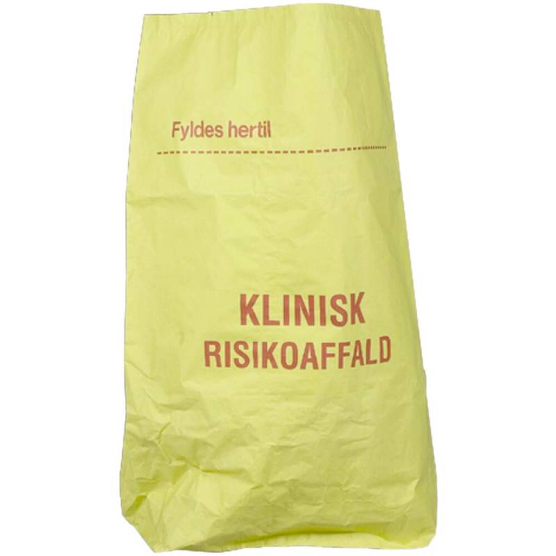 Papirsæk "Klinisk risikoaffald" 1-lags 110 liter papir 70x95+25cm gul