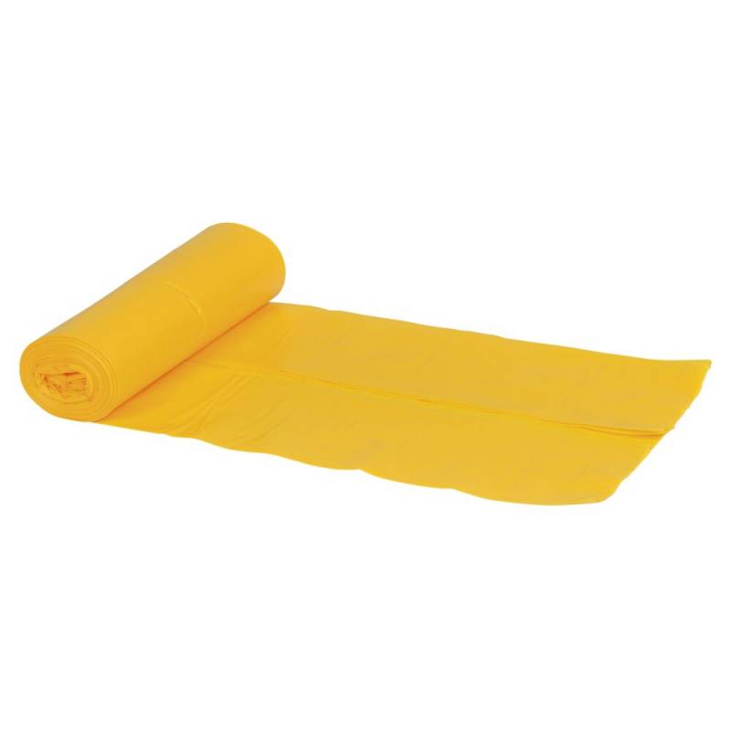 Affaldss&aelig;k C-fold 100 liter LDPE/genanvendt 72x112cm co-ekstruderet gul