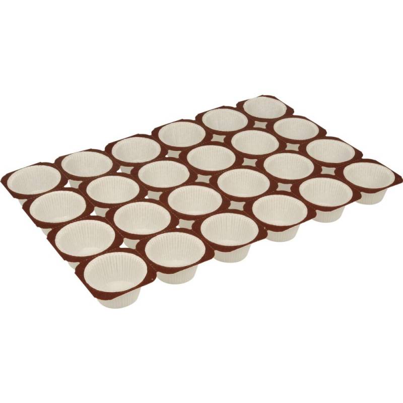 Bageform 50,4x33,8x3,5cm &Oslash;5cm papir i ark, med sort kant hvid