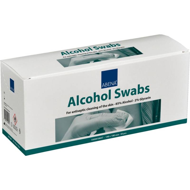 Alkohol serviet 20x15cm  70% ethanol 2% glycerin enkeltpakket