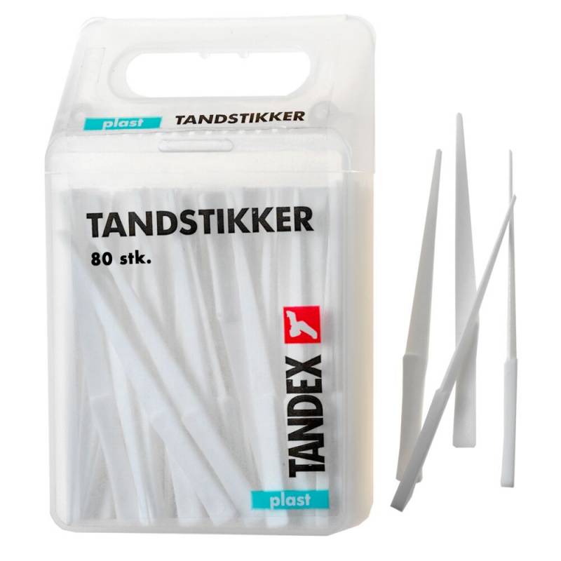 Tandex plast tandstikker trekantede, 80 stk