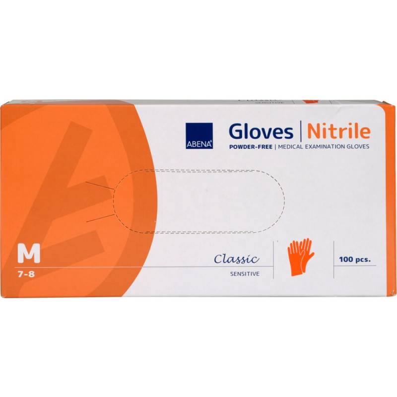 Classic Sensitive undersøgelseshandske M nitril pudderfri orange