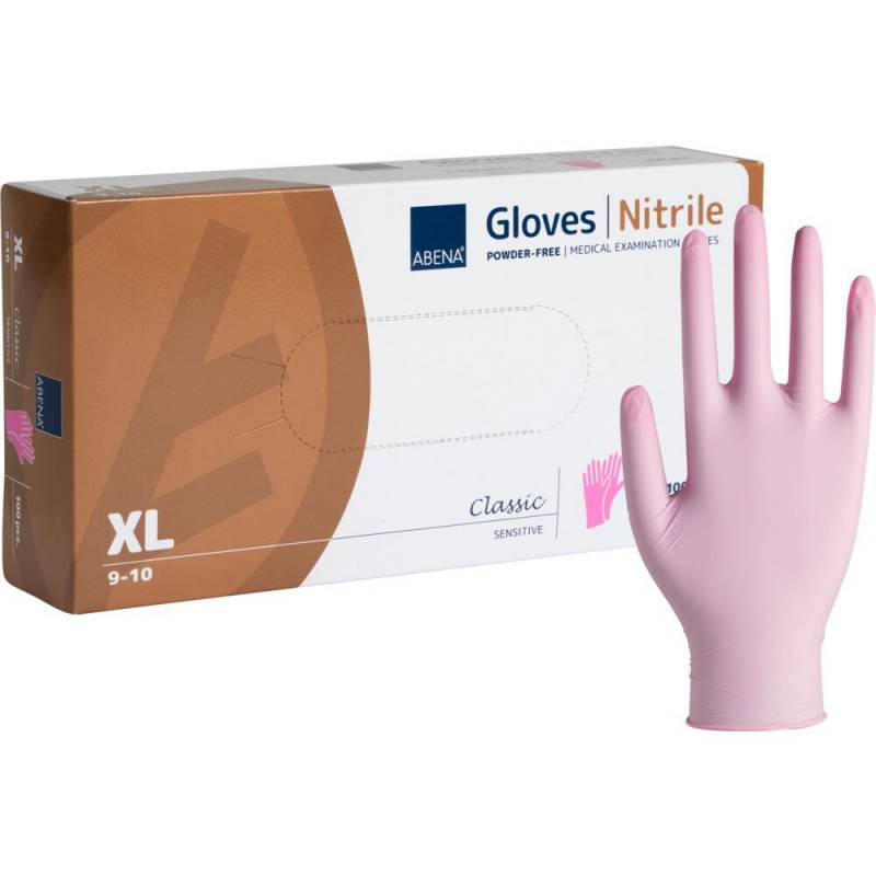 Nitril undersøgelseshandske Classic Sensitive pudderfri XL pink