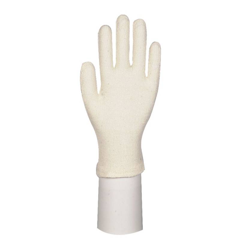 Tekstil handske str.8 bomuld/polyester interlock hvid