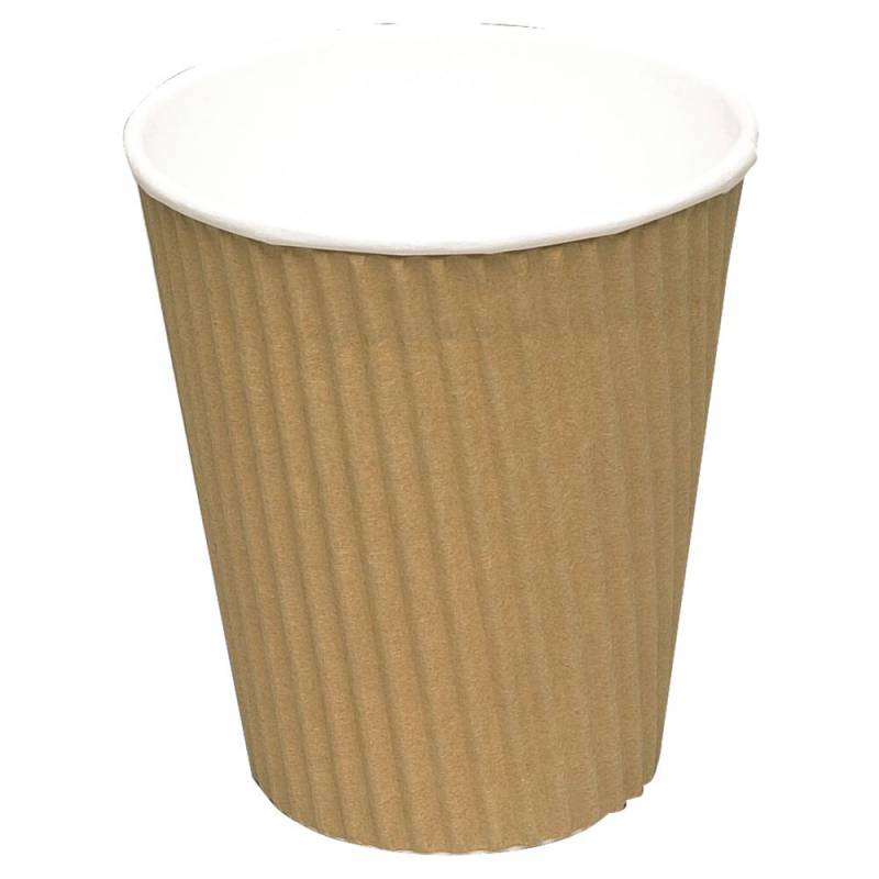 Detpak kaffebæger Ripple Wrap Ø8,9cm PE/pap 48cl brun