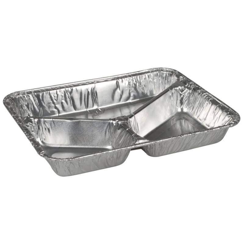 Aluminiumsbakke til bespisning 3-rums 227 x 178 x 3mm sølv