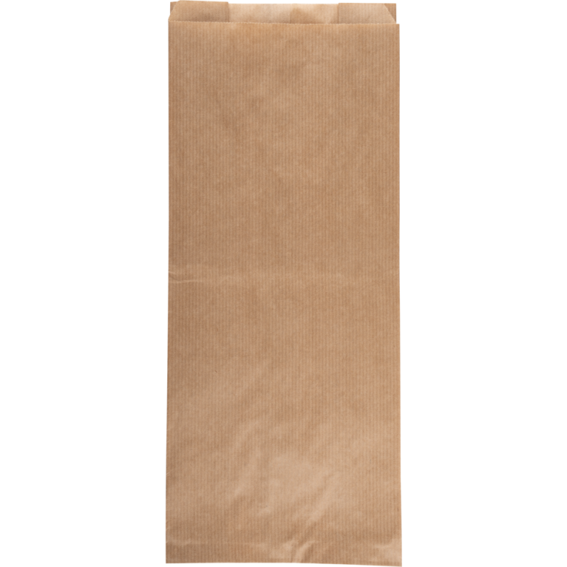 Brødpose 46x8x16cm 40g/m2 papir med sidefals engangs brun