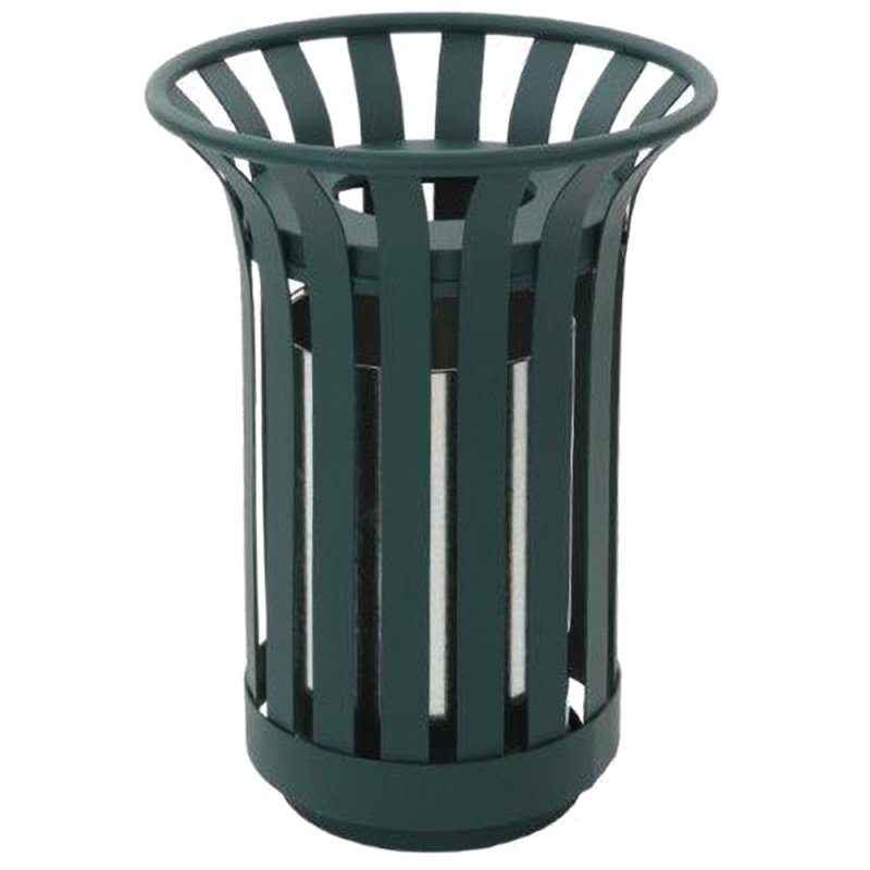 Affaldsspand med inderspand i metal 65 cm høj 60 liter, grøn