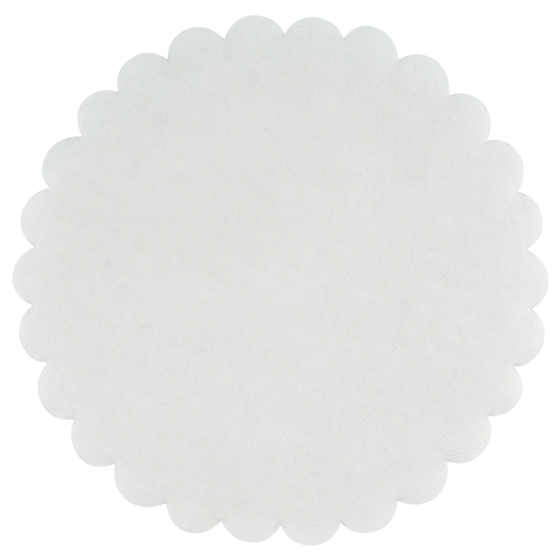 Fadpapir Ø18cm 40 g/m2 papir præget rund hvid