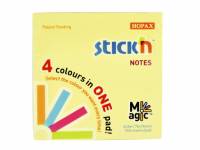 Stick'N Magic notes 76x76mm blok med 4 farver