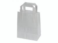 Bærepose papir med hank 180/105x230mm 4,9 liter hvid