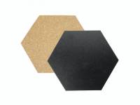 Securit Hexagon pakke med 3 korktavler og 4 kridttavler 20x23cm