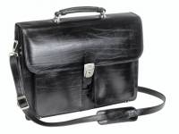 Pierre computertaske i læder 16" sort 