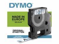 Dymo labeltape D1 6mm 43610 sort på klar