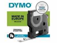 Dymo labeltape D1 12mm 45016 S072056 sort på blå