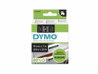 Dymo labeltape D1 19mm 45811 hvid på sort