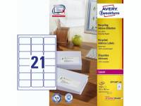 Avery LR7160-100 adresse etiketter af genbrugspapir 63,5x38,1mm 