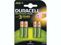 Duracell genopladelig AAA batterier, 750mAh 4 stk