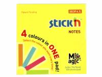 Stick'N Magic Neon notes 76x76mm blok med 4 farver
