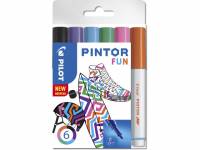 Pilot Pintor fine Fun Mix marker 1,0mm, sæt med 6 farver