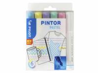 Pilot Pintor fine Pastel Mix marker 1,0mm, sæt med 6 farver