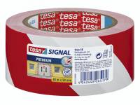 Tesa advarselstape PVC 50mmx66m rød/hvid