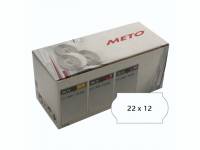 Meto etiket 22x12mm med permanent lim 2 hvid, 1500 stk