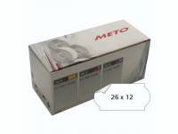 Meto etiket 26x12mm nonpermanent lim 1 hvid, 1500 stk
