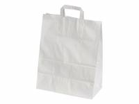 Papirsbærepose med hank 70g 320x170x400mm 26 liter hvid