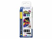 Lumocolor 317 C6 permanent OHP-pen, pakke med 6 farver
