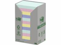 Post-it blok Recycled Notes 38x51mm i flere farver, 24 blokke