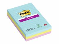 Post-it notes linieret Super Sticky 101x152mm Cosmic Colour