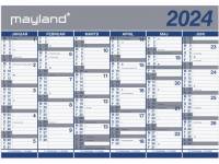 Mayland 2024 kæmpekalender 100x70cm 2 x 6 måneder