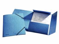 Esselte elastikmappe 3-klap karton A4 blå FSC