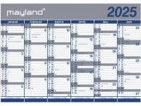 Mayland 2025 kæmpekalender 100x70cm 2x6måneder 25064100