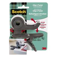 Scotch Clip & Twist tapedispenser grå