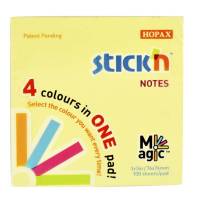 Stick'N Magic notes 76x76mm blok med 4 farver